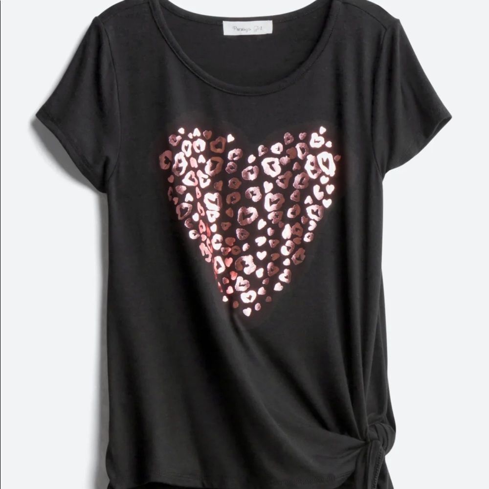 Pink Leopard Side‎ Tie Graphic Tee | Size XS